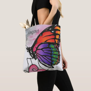 Regenbogen-Monarchfalter-bunte Fantasie-Kunst Tasche