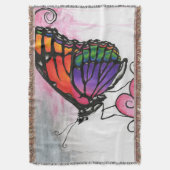 Regenbogen-Monarchfalter Original-Fantasy-Kunst Decke (Vorderseite Vertikal)