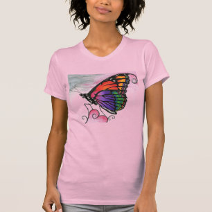 Regenbogen-Monarchfalter Original-Fantasy-Kunst T-Shirt