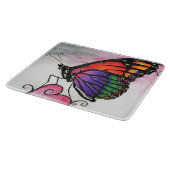 Regenbogen-Monarchfalter-ursprüngliche Schneidebrett (Ecke)