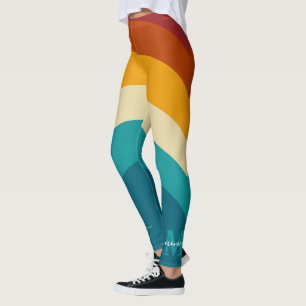 Regenbogen-Monogramm Benutzerdefinierter Name Retr Leggings