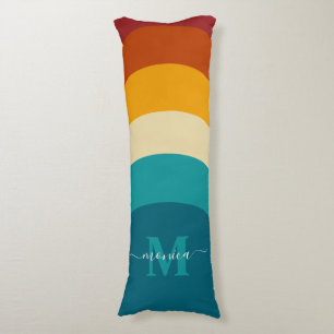 Regenbogen-Monogramm Benutzerdefinierter Name Retr Seitenschläferkissen