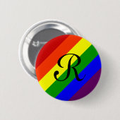 Regenbogen-Monogramm-Knopf Button (Vorne & Hinten)