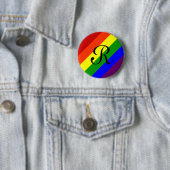 Regenbogen-Monogramm-Knopf Button (Beispiel)