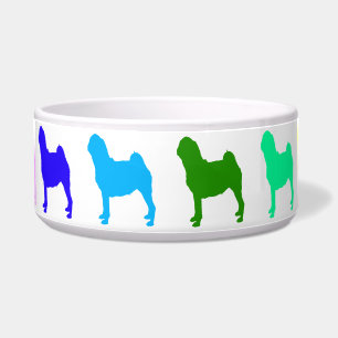 Regenbogen-Mops-Haustier-Schüssel Napf