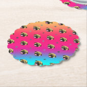 Regenbogen-Mops-Papieruntersetzer Untersetzer (angewinkelt)