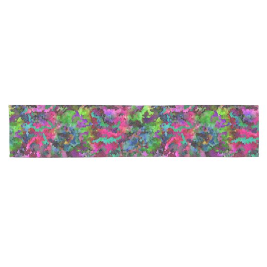 [Regenbogen-Mosaik-] Buntglas-Effekt Kurzer Tischläufer (Horizontal)