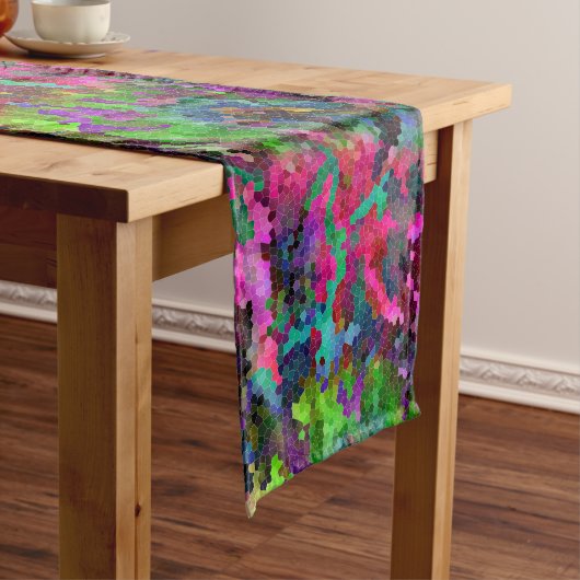 [Regenbogen-Mosaik-] Buntglas-Effekt Kurzer Tischläufer (Beispiel)