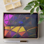 Regenbogen-Mosaik-Buntglas-geometrischer Druck Seidenpapier (Geschenk)