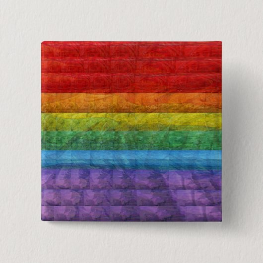 Regenbogen-Mosaik-Gay Pride-Flagge Button (Vorderseite)