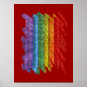 Regenbogen-Mosaik-Gay Pride-Flagge (Malerpinsel) Poster
