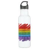 Regenbogen-Mosaik-Gay Pride-Flagge (Malerpinsel) Trinkflasche (Vorderseite)