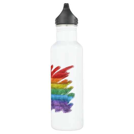 Regenbogen-Mosaik-Gay Pride-Flagge (Malerpinsel) Trinkflasche (Rechts)