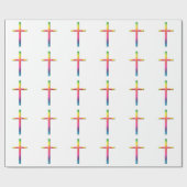 Regenbogen-Mosaik-Kreuz Geschenkpapier (Flach)