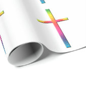 Regenbogen-Mosaik-Kreuz Geschenkpapier (Rolleneckpunkt)