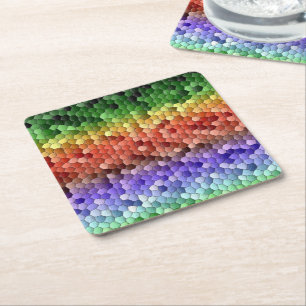 Regenbogen-Mosaikmuster Rechteckiger Pappuntersetzer
