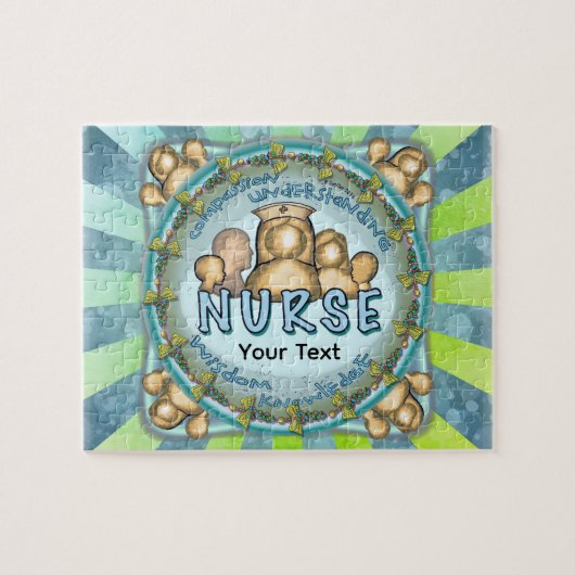 Regenbogen-Motto-Krankenschwester Puzzle (Horizontal)
