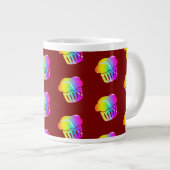 Regenbogen-Muffins-Geschenk Jumbo-Tasse (Vorderseite Rechts)