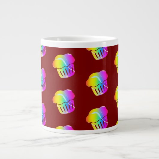 Regenbogen-Muffins-Geschenk Jumbo-Tasse (Vorderseite)