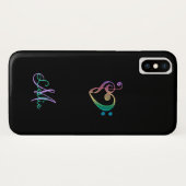 Regenbogen-Musikclef-Herz iPhone X Fall Case-Mate iPhone Hülle (Rückseite (Horizontal))