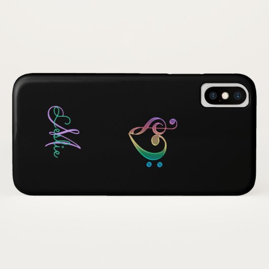 Regenbogen-Musikclef-Herz iPhone X Fall Case-Mate iPhone Hülle (Rückseite (Horizontal))