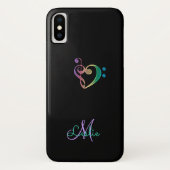Regenbogen-Musikclef-Herz iPhone X Fall Case-Mate iPhone Hülle (Rückseite)