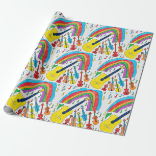 Regenbogen Musikinstrumente Band-Lehrer Musiker  Geschenkpapier