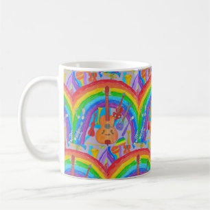 Regenbogen Musikinstrumente Band-Lehrer Musiker  Kaffeetasse