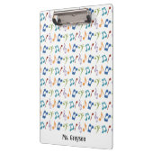 Regenbogen-Musiknoten Klemmbrett-Personalisiert Klemmbrett (Links)