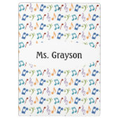 Regenbogen-Musiknoten Klemmbrett-Personalisiert Klemmbrett (Rückseite)