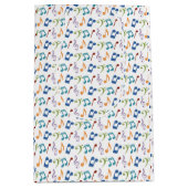 Regenbogen-Musiknoten (weiß) Mittlere Geschenktüte (Vorderseite)