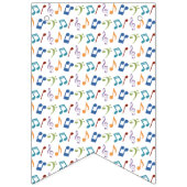 Regenbogen-Musiknoten (weiß) Party Wimpelkette (Erste Fahne)