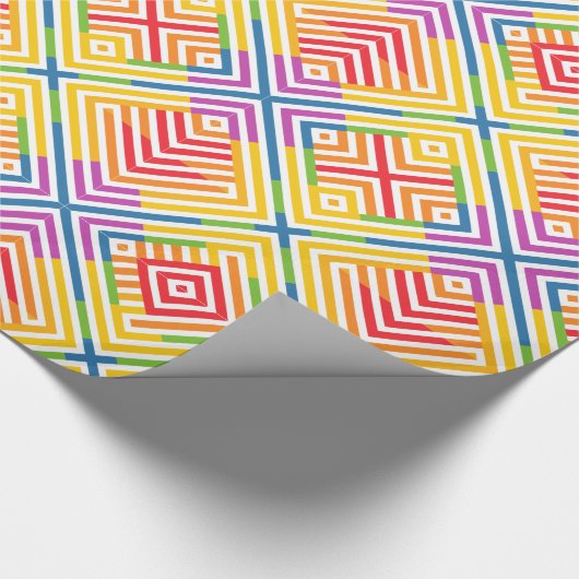 Regenbogen Muster Grafisch Geschenkpapier (Ecke)