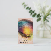 Regenbogen mustert Maskenbildner Visitenkarte (Stehend Vorderseite)