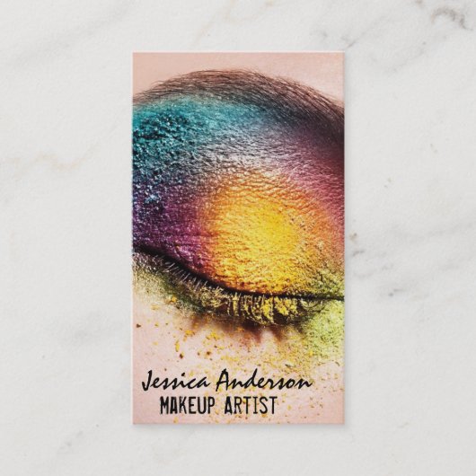 Regenbogen mustert Maskenbildner Visitenkarte (Vorderseite)