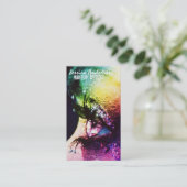 Regenbogen mustert Maskenbildner Visitenkarte (Stehend Vorderseite)