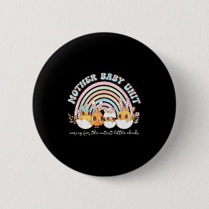 Regenbogen-Mutter-Baby-Einheit-Häschen-Küken-Oster Button