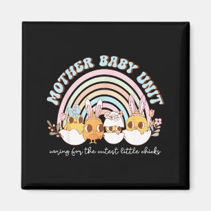 Regenbogen-Mutter-Kind-Einheit-Häschen-Küken-Oster Magnet