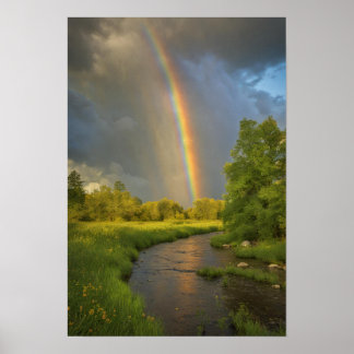 Regenbogen nach der Dusche Poster