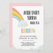 Regenbogen nach einem Loss Girl Baby Dusche Einlad