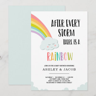 Regenbogen nach einer Loss Boy Baby Dusche Einladu Einladung