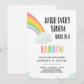 Regenbogen nach einer verlorenen neutralen Babydus Einladung (Vorne/Hinten)