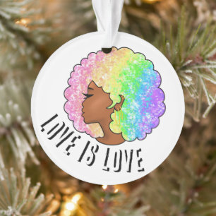 Regenbogen nach LGBTQ Liebe ist Liebe stolz schwar Ornament