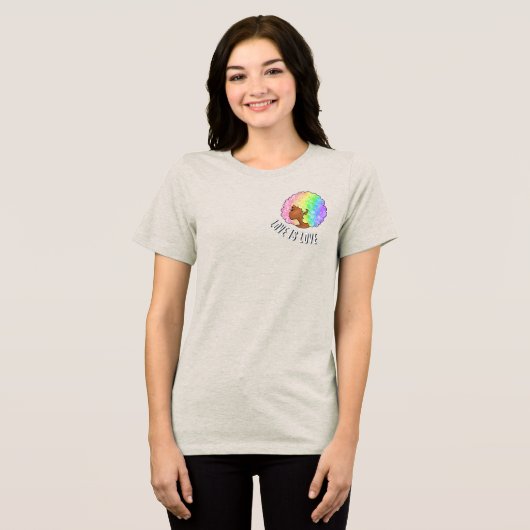 Regenbogen nach LGBTQ Liebe ist Liebe stolz schwar Tri-Blend Shirt (Vorderseite voll)