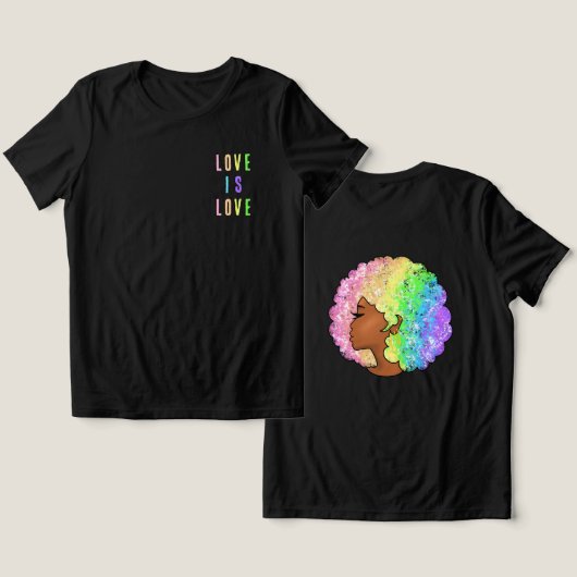 Regenbogen nach LGBTQ Liebe ist Liebe stolz schwar Tri-Blend Shirt (Design Vorderseite & Rückseite)