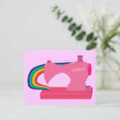 Regenbogen nähen postkarte (Stehend Vorderseite)