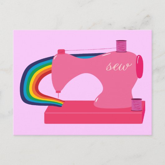 Regenbogen nähen postkarte (Vorderseite)