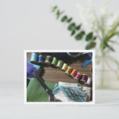 Regenbogen nähen postkarte (Stehend Vorderseite)
