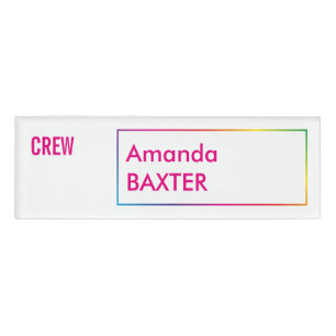 Regenbogen-Name-Tag Namenschild