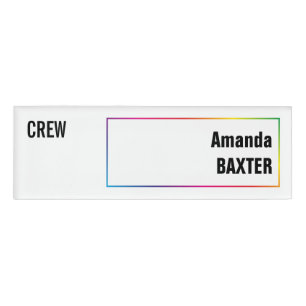 Regenbogen-Name-Tag Namenschild